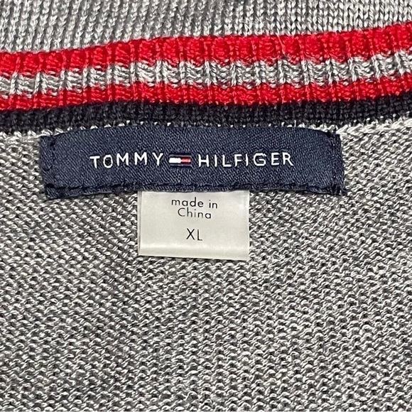 Tommy Hilfiger Embellished Heart Sweater Dress Size Large Gray Red Blue - Picture 7 of 10